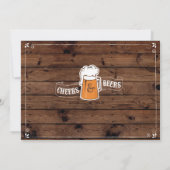 Hout Cheers & Beers Verjaardagsfeest Foto Uitnodig Kaart (Achterkant)