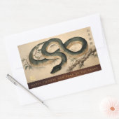 Hout Chinees Nieuwjaar van de Slang 2025 HRS Rechthoekige Sticker (Envelop)