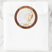 Hout Chinees Paardenjaar Zodiac Verjaardag Sticker (Tas)