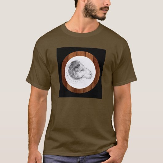 Hout Chinese Ram Year Zodiac Mannen T-shirt 1 (Voorkant)