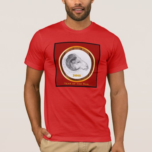 Hout Chinese Ram Year Zodiac Mannen T-shirt 3 (Voorkant)