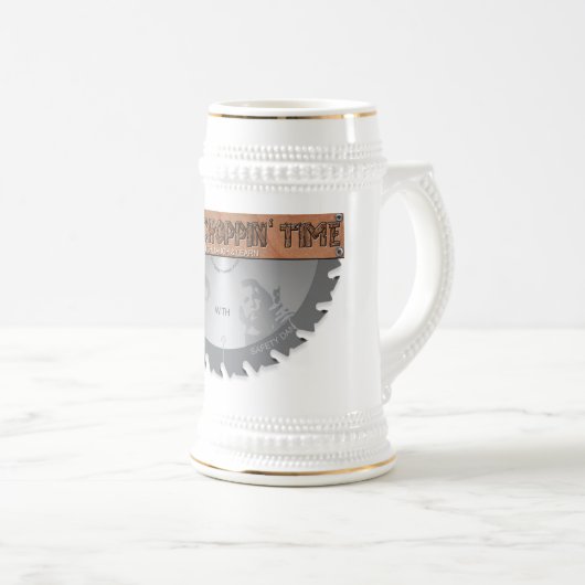 Hout Choppin' Time Stein (geen achtergrond) Bierpul (Voorkant rechts)