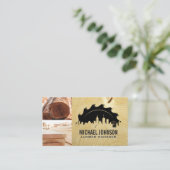 hout | cirkelzaag | City Skyline Visitekaartje (Staand voorkant)