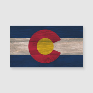 Hout Colorado vlag rechthoekmagnet