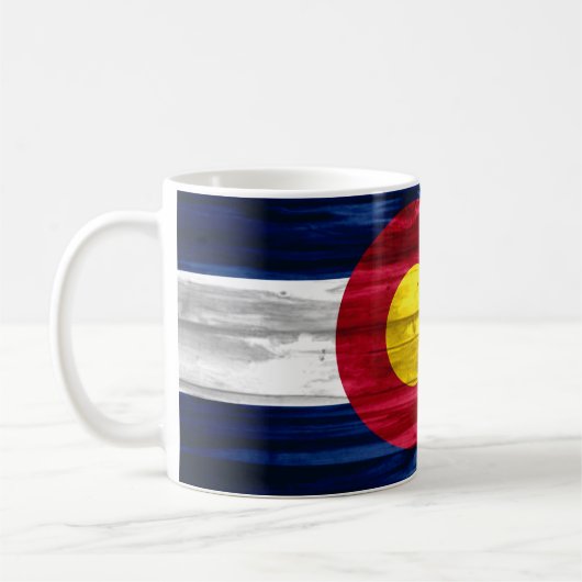 Hout Colorado vlag rustige koffiebeker mok (Links)