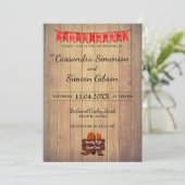 Hout Cowboy Boots, Dance Rustic Wedding Day Kaart (Staand voorkant)