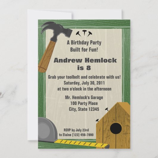 Hout Craft Building Fun Verjaardag Kaart (Voorkant)