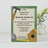 Hout Craft Building Fun Verjaardag Kaart (Staand voorkant)