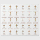 Hout Cross Wit & Blush Dop Bijbel Verse Cadeaupapier (Vlak)