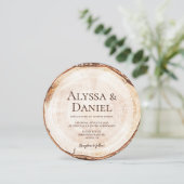 Hout Custom Foto QR code Unieke Rustieke Huwelijk Kaart (Staand voorkant)