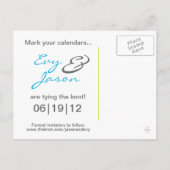  Hout - Custom Save the Date - Limoen + Blauwgroen Aankondigingskaart (Achterkant)
