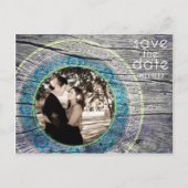  Hout - Custom Save the Date - Limoen + Blauwgroen Aankondigingskaart (Voorkant)