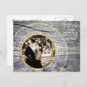  Hout - Custom Save the Date - Wit + Goud Aankondigingskaart (Voorkant / Achterkant)
