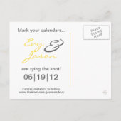  Hout - Custom Save the Date - Wit + Goud Aankondigingskaart (Achterkant)