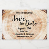 Hout Cut Custom Names Bruiloft Bewaar de datum Sparkling Wijnetiket (Enkel label)