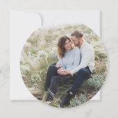 Hout Cut Slice Custom Photo Rustic Wedding Kaart (Achterkant)
