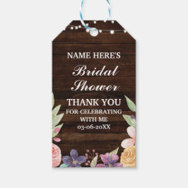 Hout Dank u Label Rustiek Bloem Vrijgezellenfeest Cadeaulabel