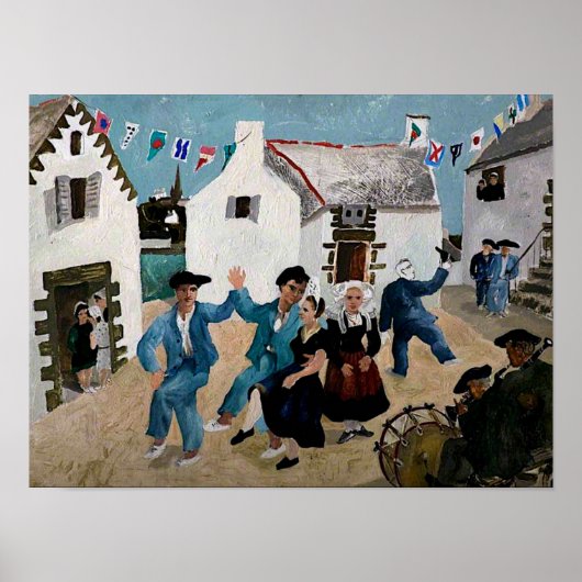 Hout - Dansende Zeelieden Poster (Voorkant)