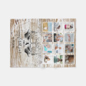 Hout Deer Baby's eerste jaar Foto Collage Fleece Deken (Voorkant (Horizontaal))