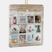 Hout Deer Baby's eerste jaar Foto Collage Keramisch Ornament (Rechts)