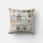 Hout Deer Baby's eerste jaar Foto Collage Kussen (Voorkant)