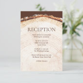Hout Design Boom Ringen Rustieke bruiloft Receptie Informatiekaartje (Staand voorkant)