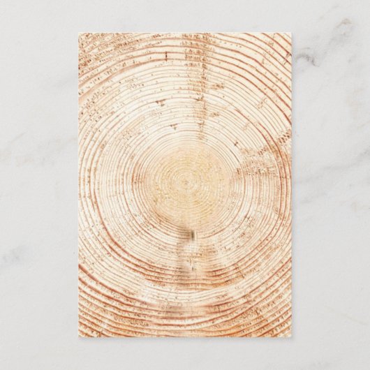 Hout Design Boom Ringen Rustieke bruiloft Receptie Informatiekaartje (Achterkant)