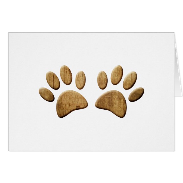 Hout Dog Paw Print (Voorkant Horizontaal)