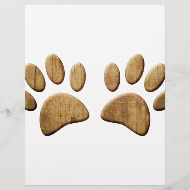 Hout Dog Paw Print (Voorkant)