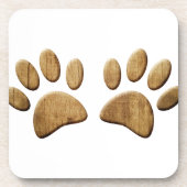Hout Dog Paw Print Bier Onderzetter (Voorkant)