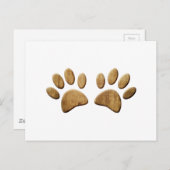 Hout Dog Paw Print Briefkaart (Voorkant / Achterkant)