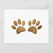 Hout Dog Paw Print Briefkaart (Voorkant)