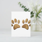 Hout Dog Paw Print Briefkaart (Staand voorkant)