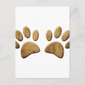 Hout Dog Paw Print Briefkaart (Voorkant)