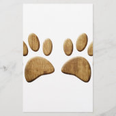 Hout Dog Paw Print Briefpapier (Voorkant)