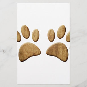 Hout Dog Paw Print Briefpapier