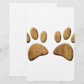 Hout Dog Paw Print Briefpapier (Voorkant / Achterkant)