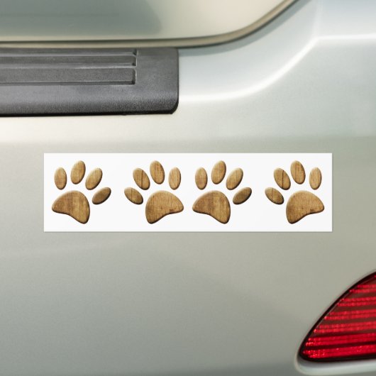 Hout Dog Paw Print Bumpersticker (Op auto)