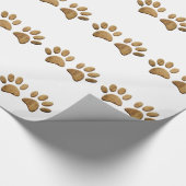 Hout Dog Paw Print Cadeaupapier (Hoek)