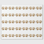 Hout Dog Paw Print Cadeaupapier (Vlak)