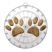 Hout Dog Paw Print Dartbord (Voorkant)