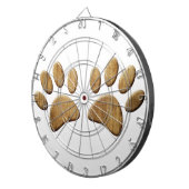 Hout Dog Paw Print Dartbord (Voorkant Rechts)