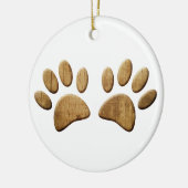 Hout Dog Paw Print Keramisch Ornament (Links)