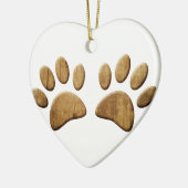 Hout Dog Paw Print Keramisch Ornament (Links)