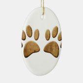 Hout Dog Paw Print Keramisch Ornament (Rechts)