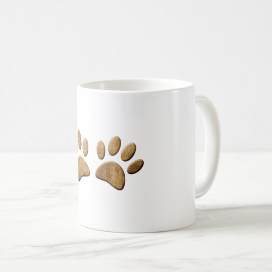 Hout Dog Paw Print Koffiemok (Voorkant rechts)