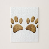 Hout Dog Paw Print Legpuzzel (Verticaal)