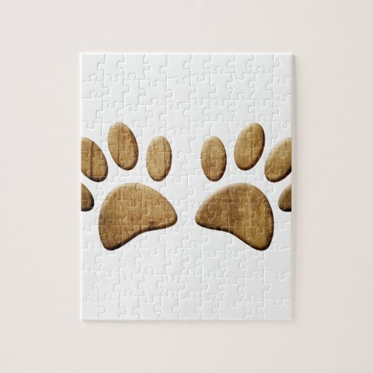 Hout Dog Paw Print Legpuzzel (Verticaal)