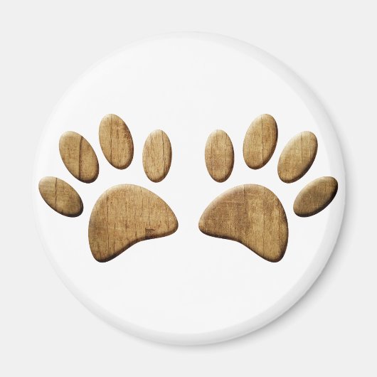 Hout Dog Paw Print Magneet (Voorkant)