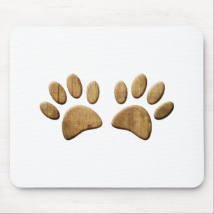 Hout Dog Paw Print Muismat